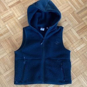 TNA Women's Black Hooded Fleece Vest